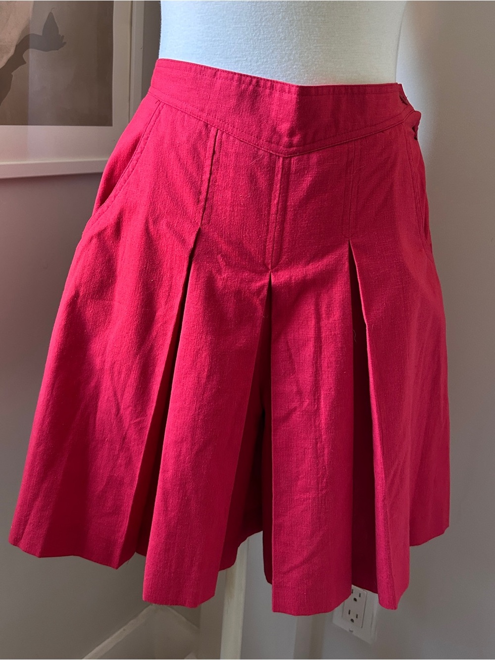 Vintage Red Pleated Skort